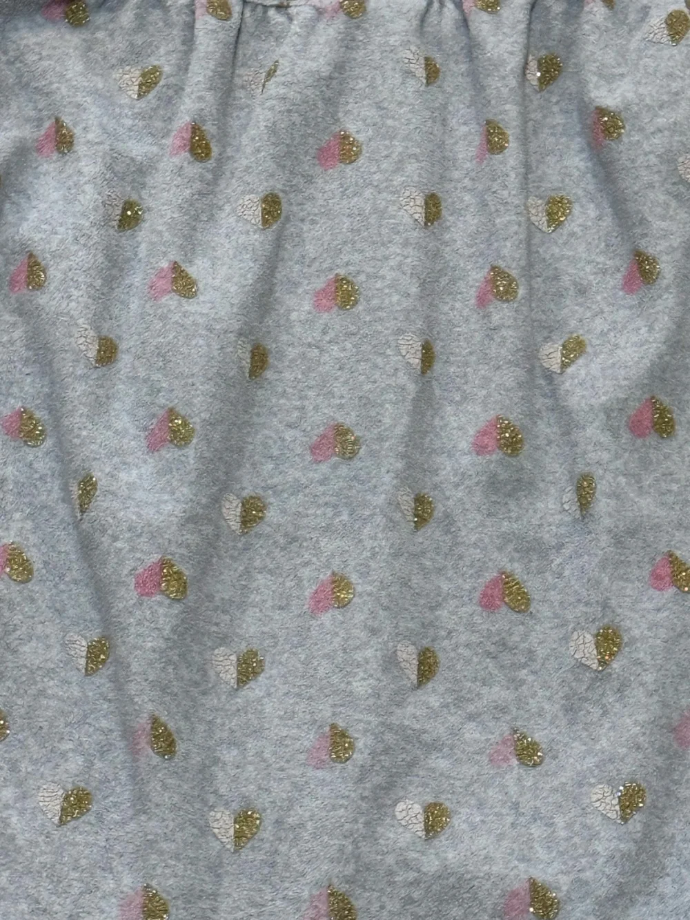 Carter's Gray Nightgown with Pink, White and Gold Hearts